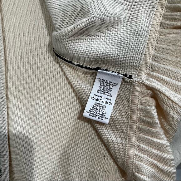 NEW Sigrid Olsen Silk Wool Peplum Flutter Lace Bead Cardigan Sweater Y2K XS NWT - Picture 12 of 16